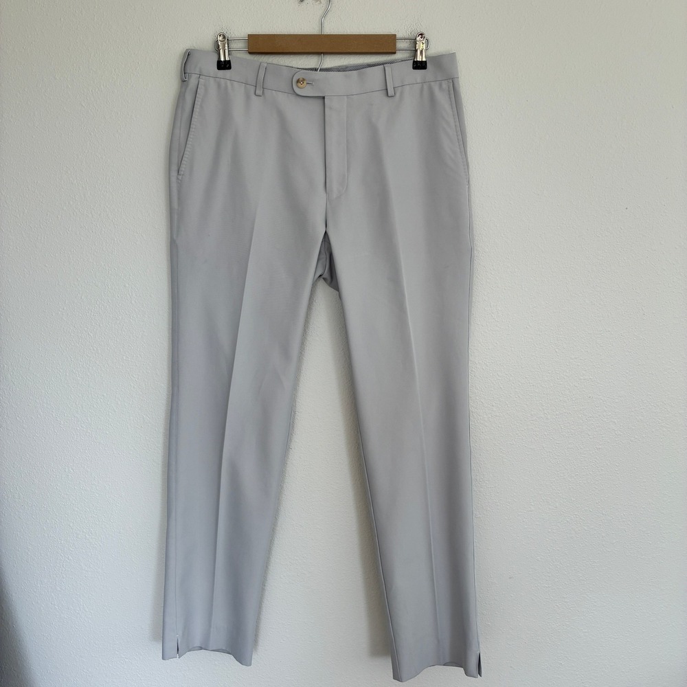 Peter Millar Crown Sport Chino Golf Pants Mens 34x31 Gray Performance Trousers